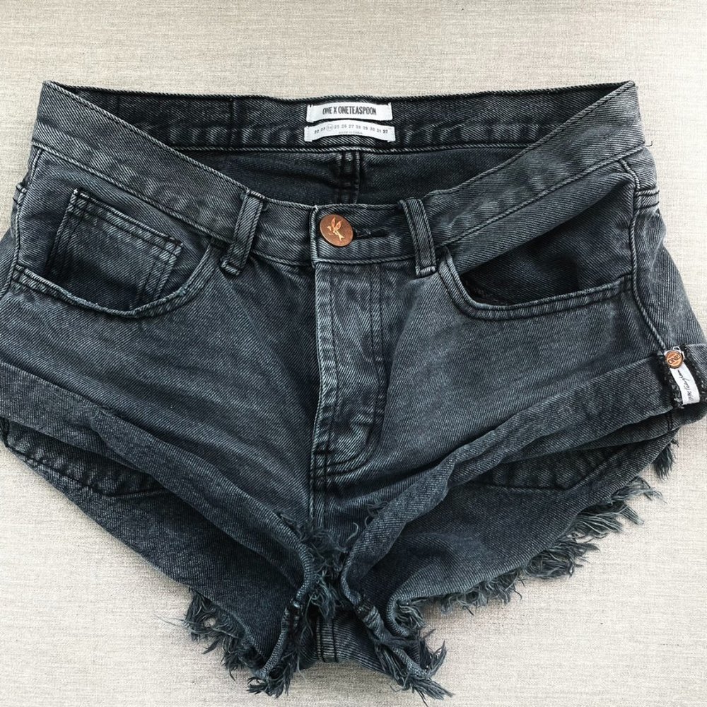 Washed Black One Teaspoon Shorts 24